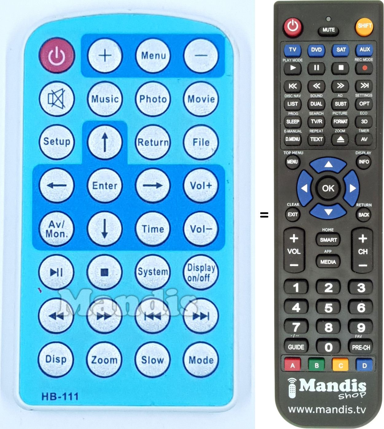 Télécommande équivalente HB-111