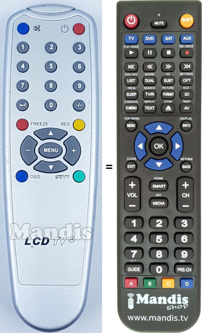 Télécommande équivalente LCDTV001