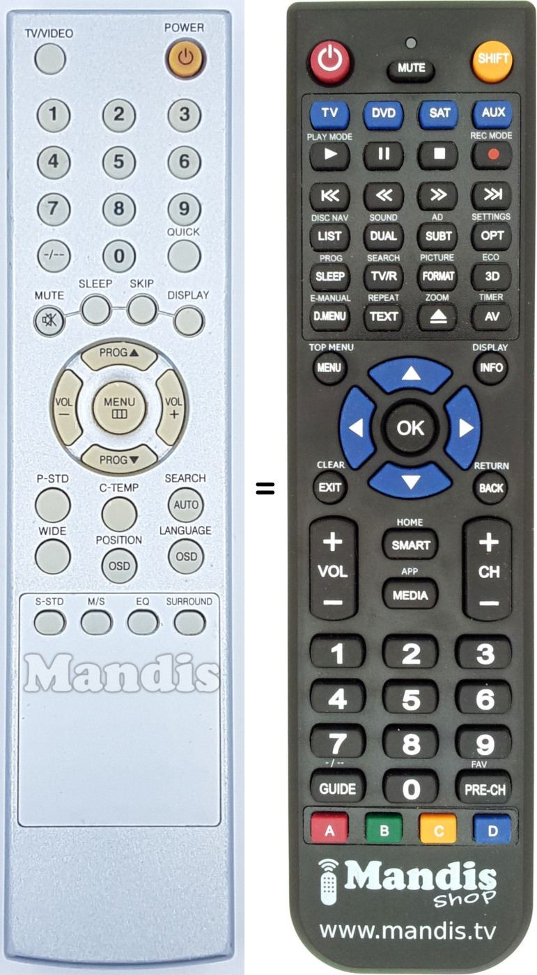 Télécommande équivalente REMCON1550