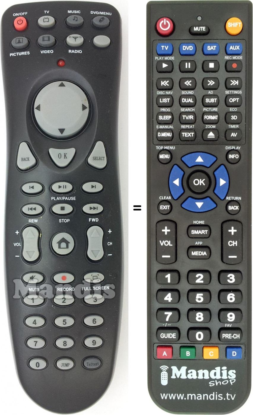Télécommande équivalente REMCON1562