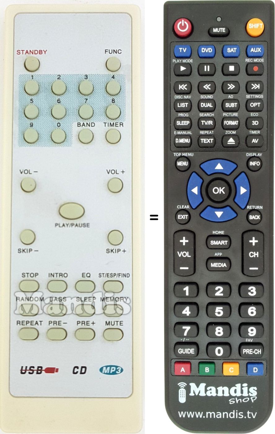 Télécommande équivalente REMCON1594