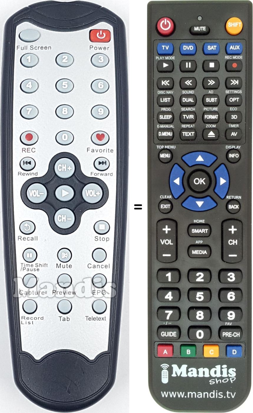 Télécommande équivalente REMCON1672