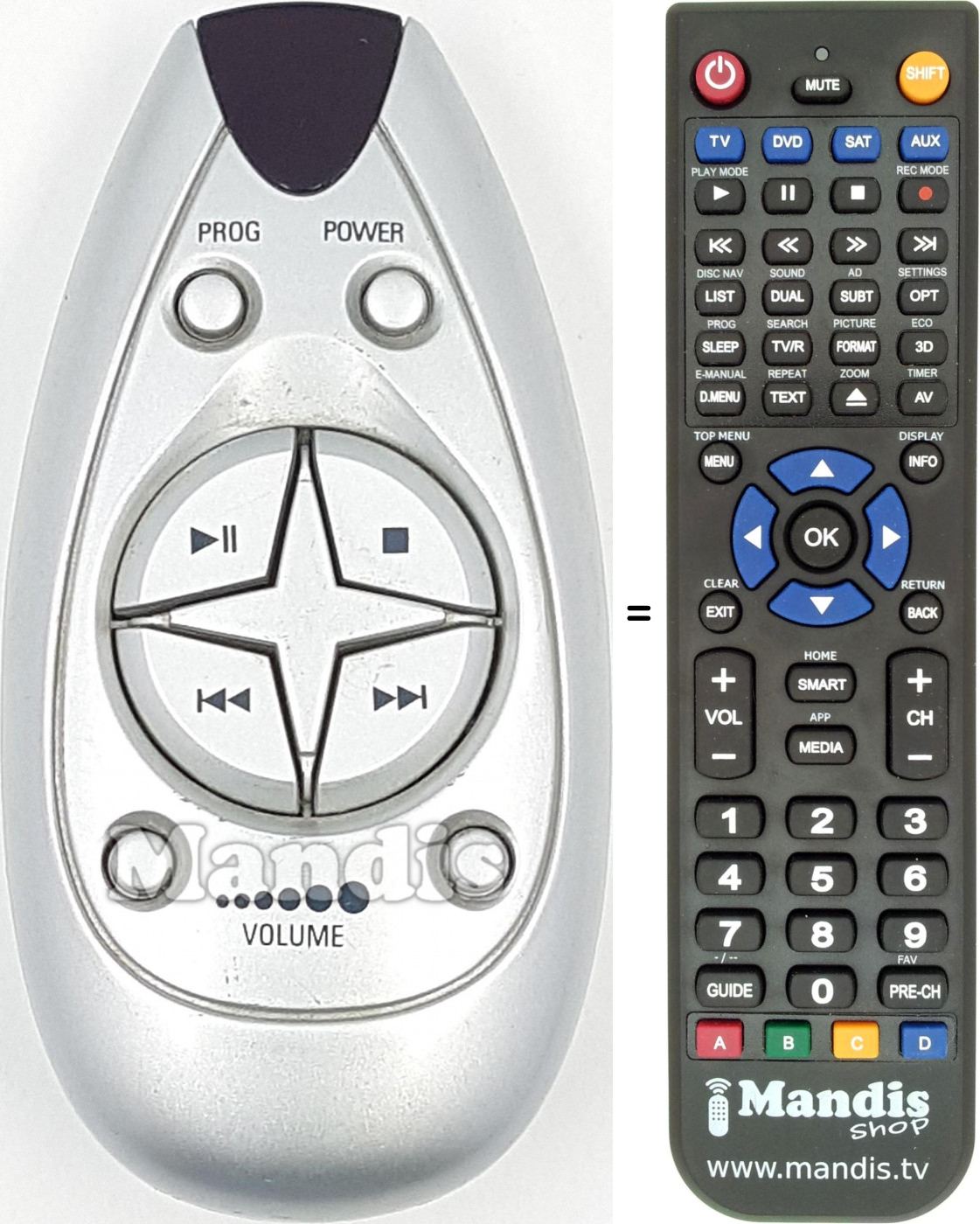 Télécommande équivalente REMCON1676