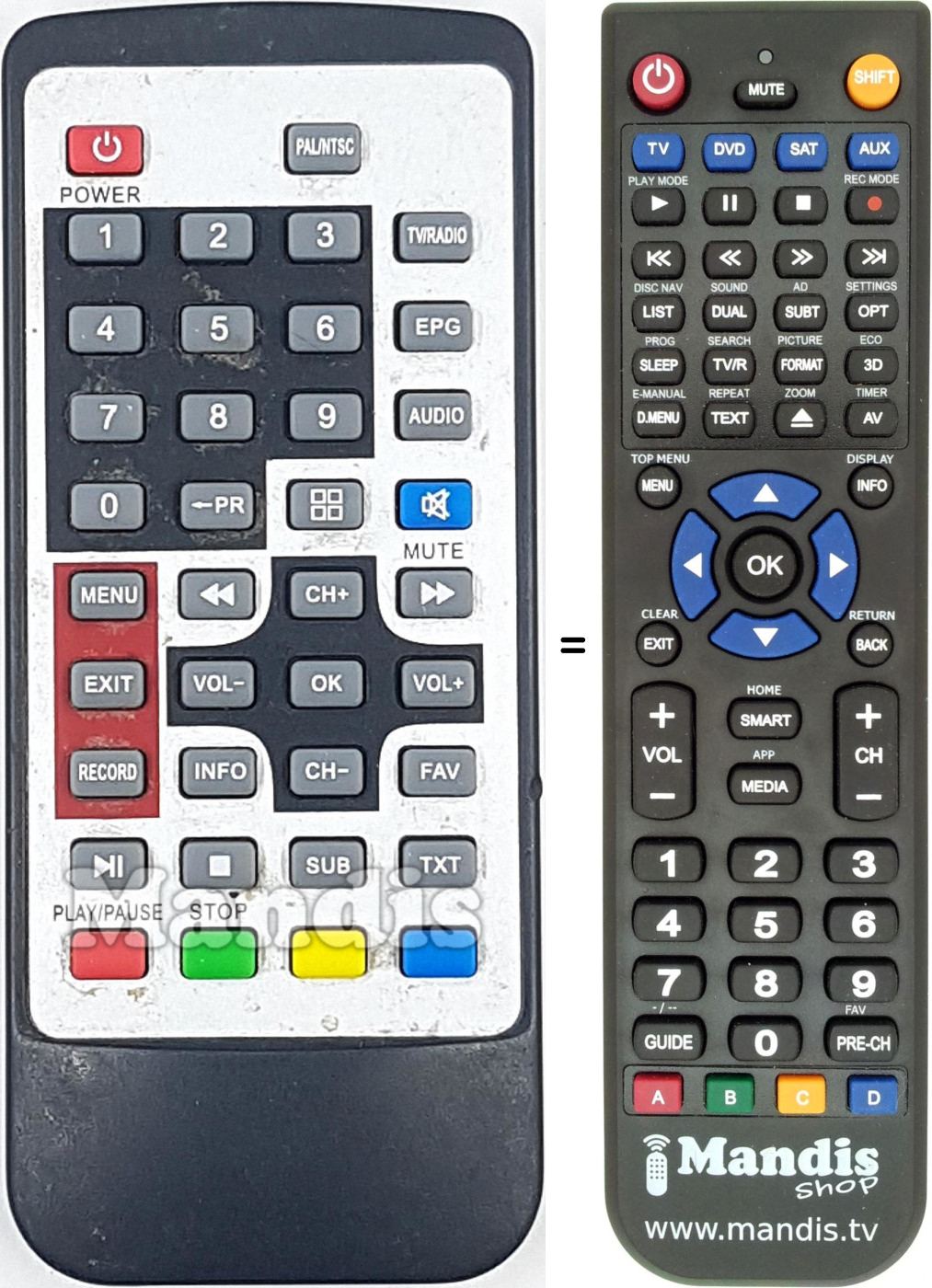 Télécommande équivalente REMCON1683