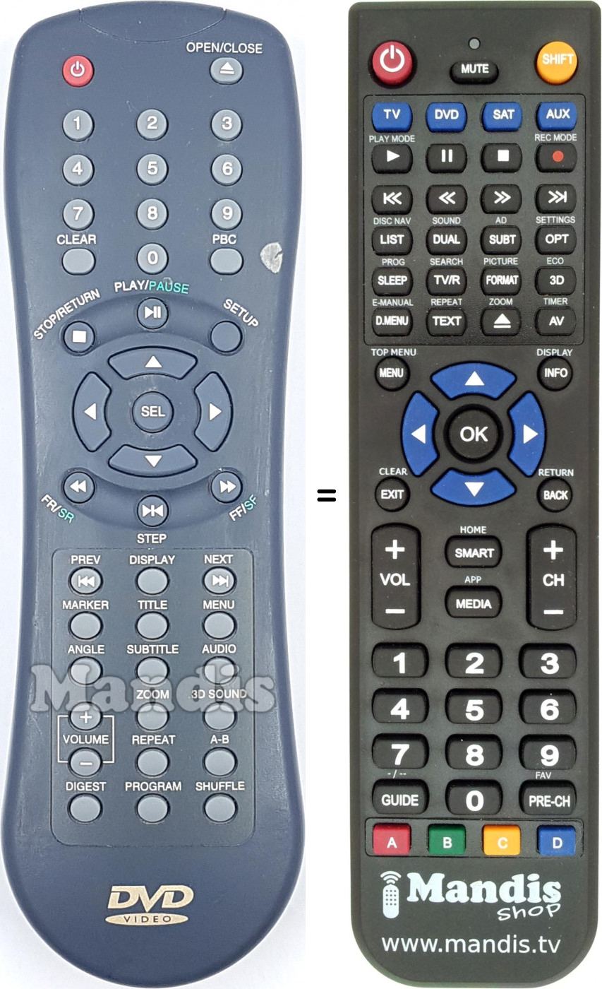 Télécommande équivalente REMCON1698
