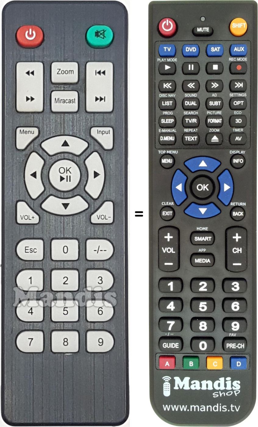 Télécommande équivalente REMCON1719