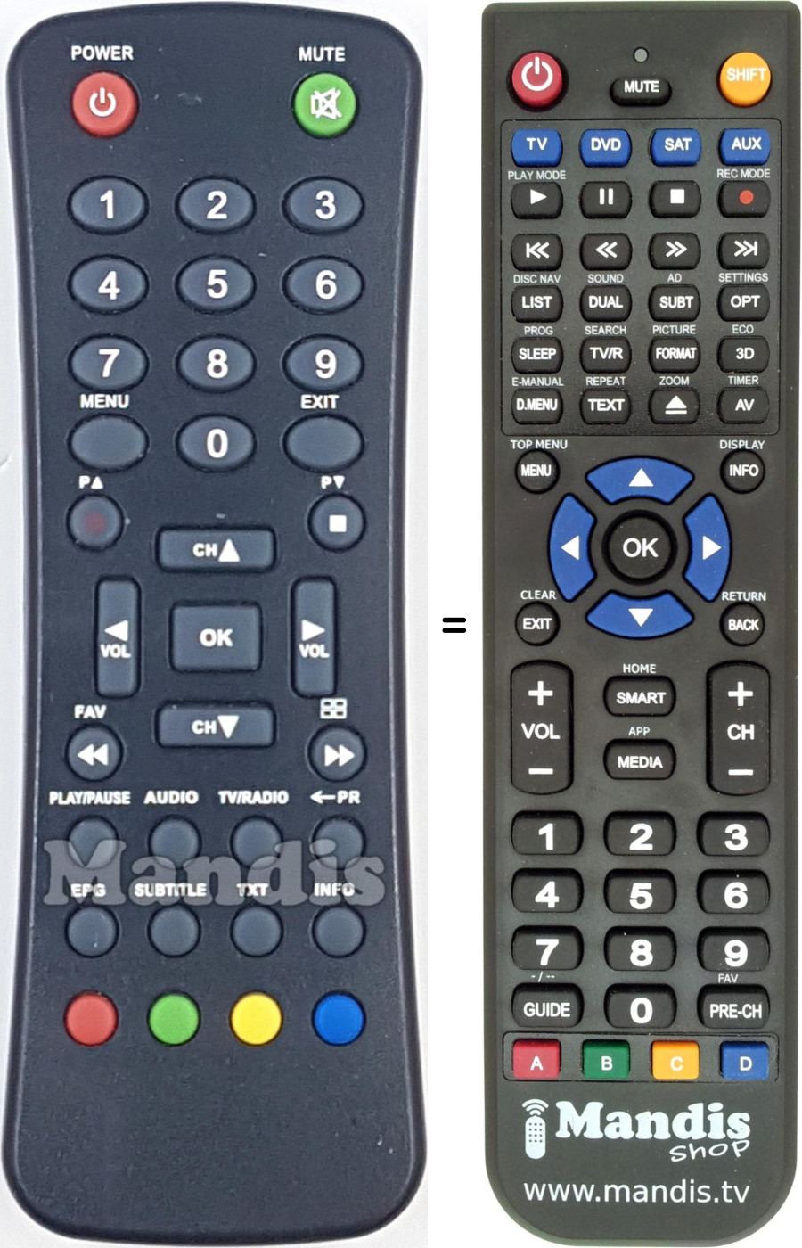 Télécommande équivalente REMCON1735