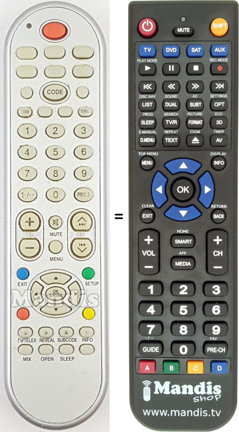 Télécommande équivalente REMCON1796