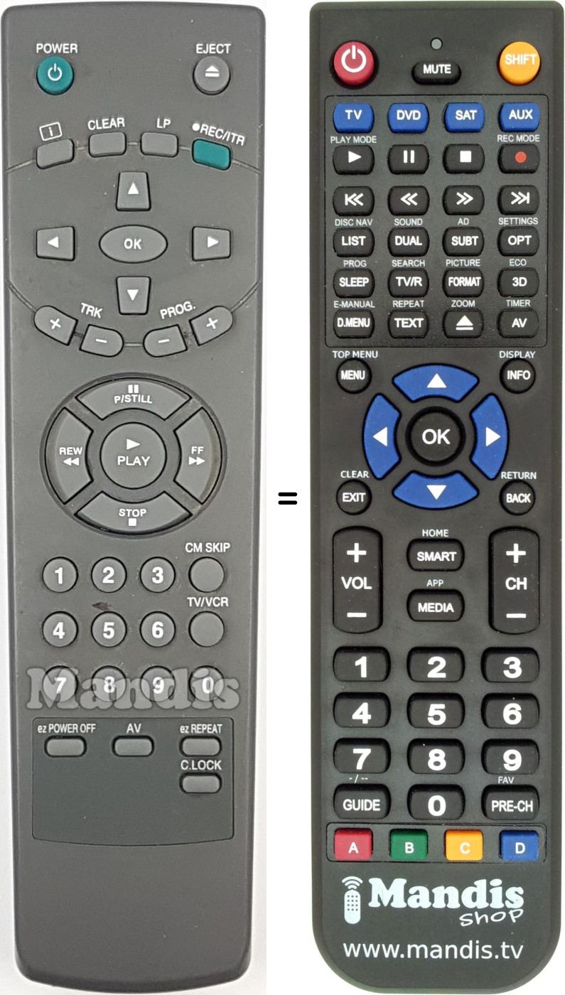 Télécommande équivalente REMCON1865