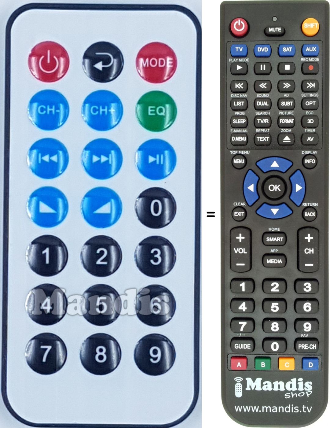 Télécommande équivalente REMCON1907
