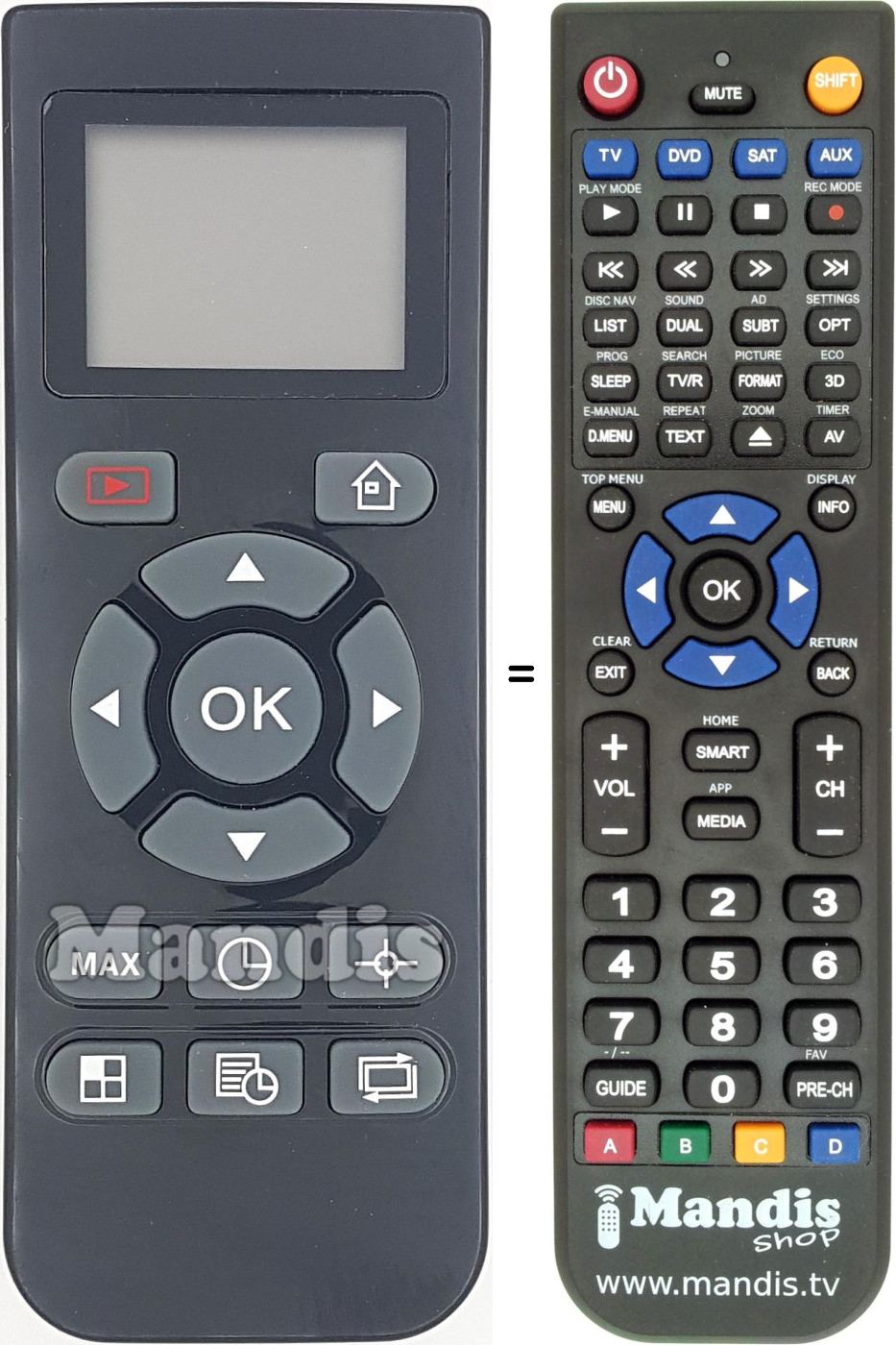 Télécommande équivalente REMCON1619