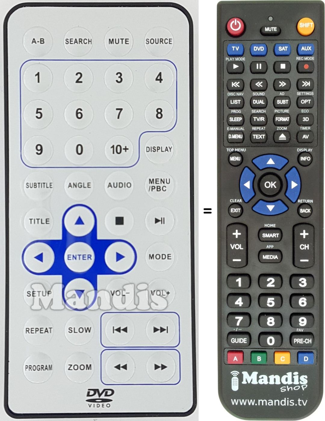 Télécommande équivalente REMCON1629