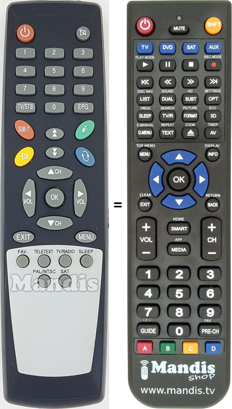 Télécommande équivalente REMCON1638