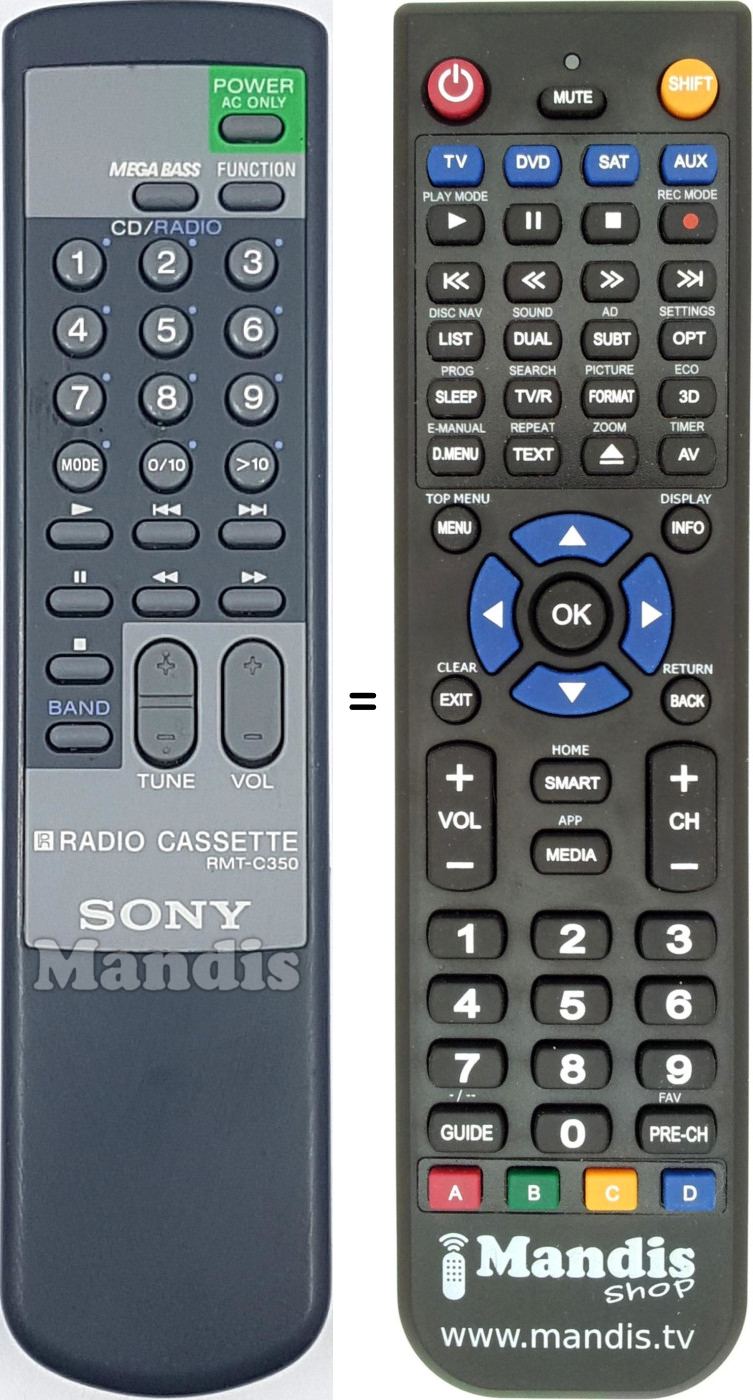 Télécommande équivalente RMT-C350