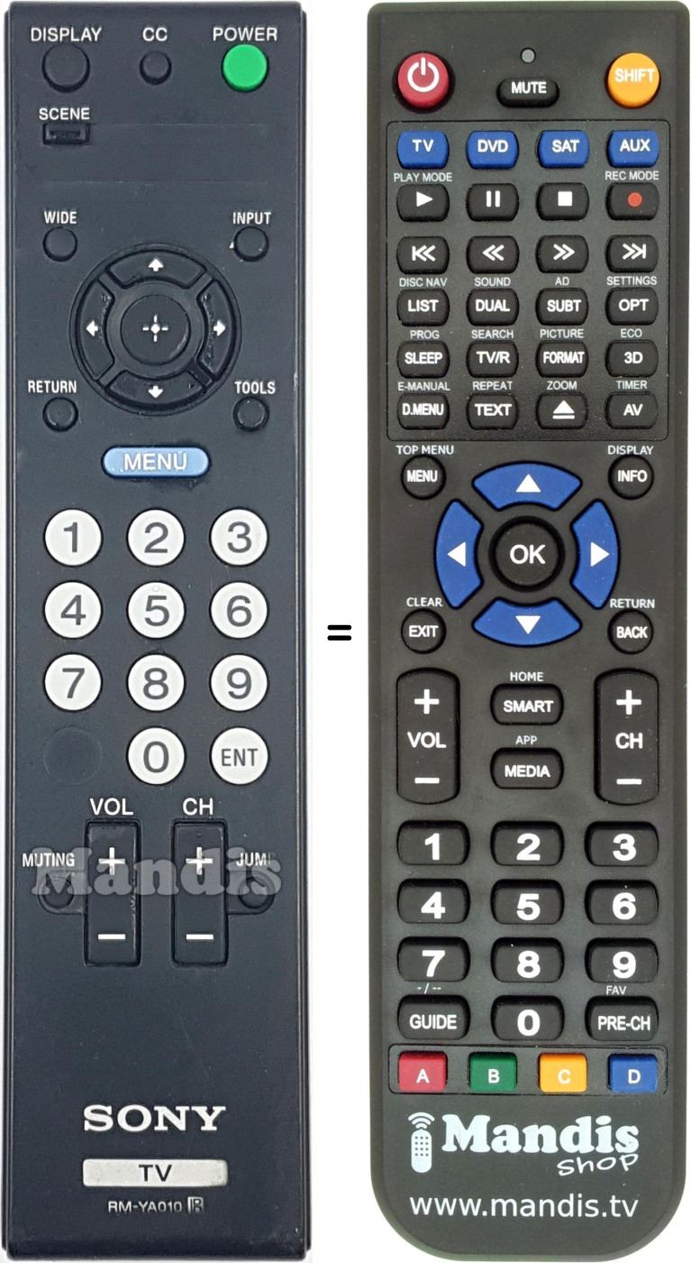 Télécommande équivalente RM-YA010