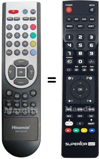 Télécommande équivalente Hisense EN-21610A
