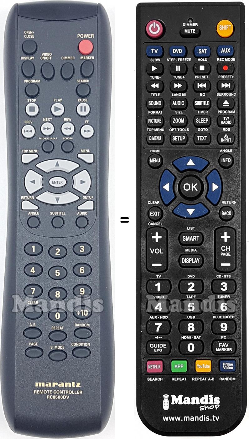Télécommande équivalente Marantz 00MZK21AK0010