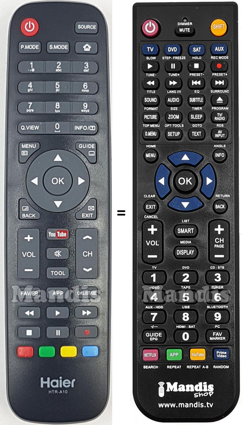 T&eacute;l&eacute;commande &eacute;quivalente Haier 0530044555