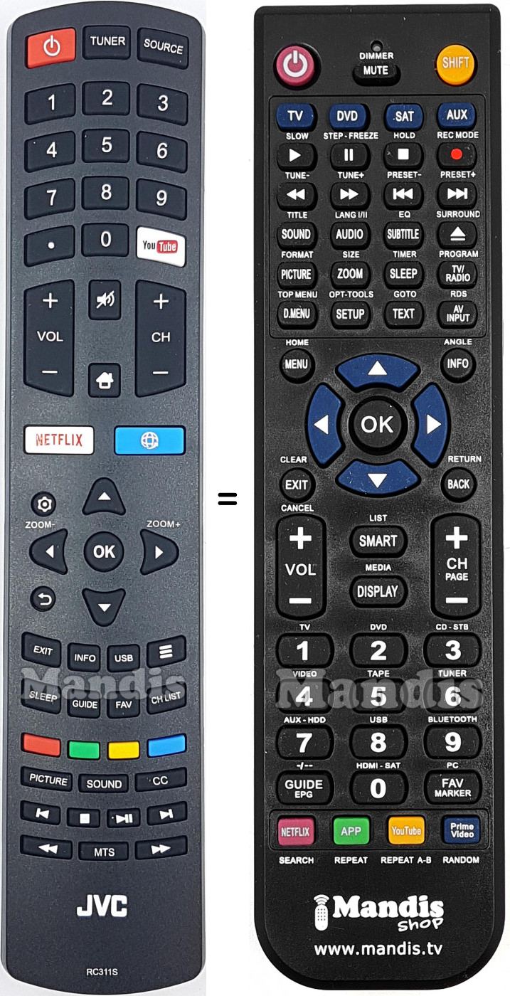 Télécommande équivalente 06-531W52-TY02X