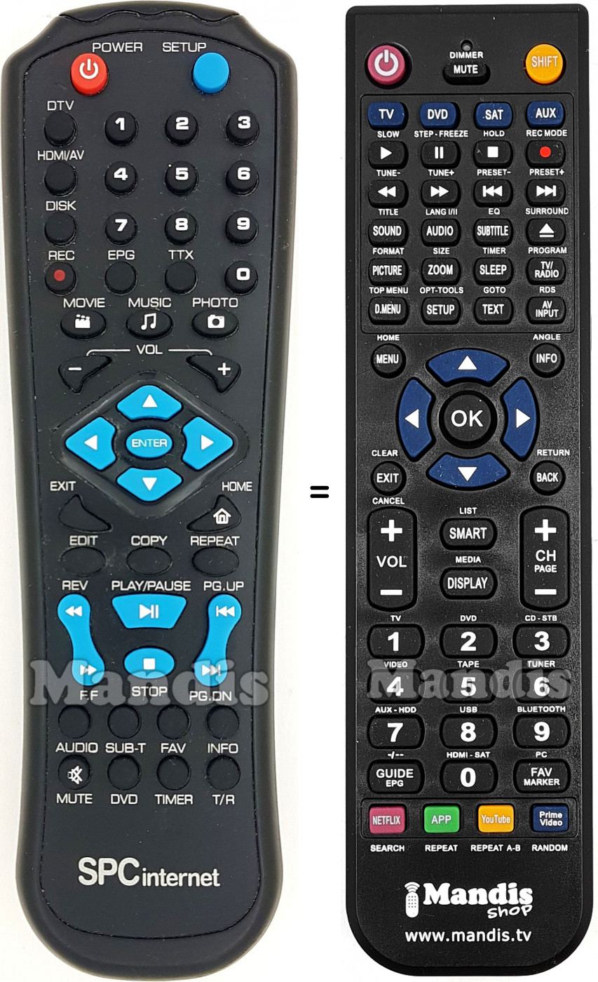 Télécommande équivalente 0971