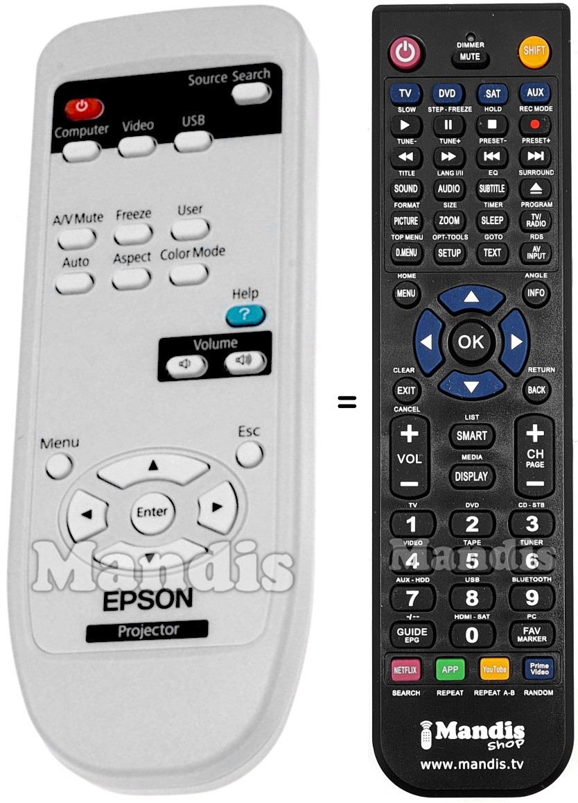 Télécommande équivalente Epson 1515069