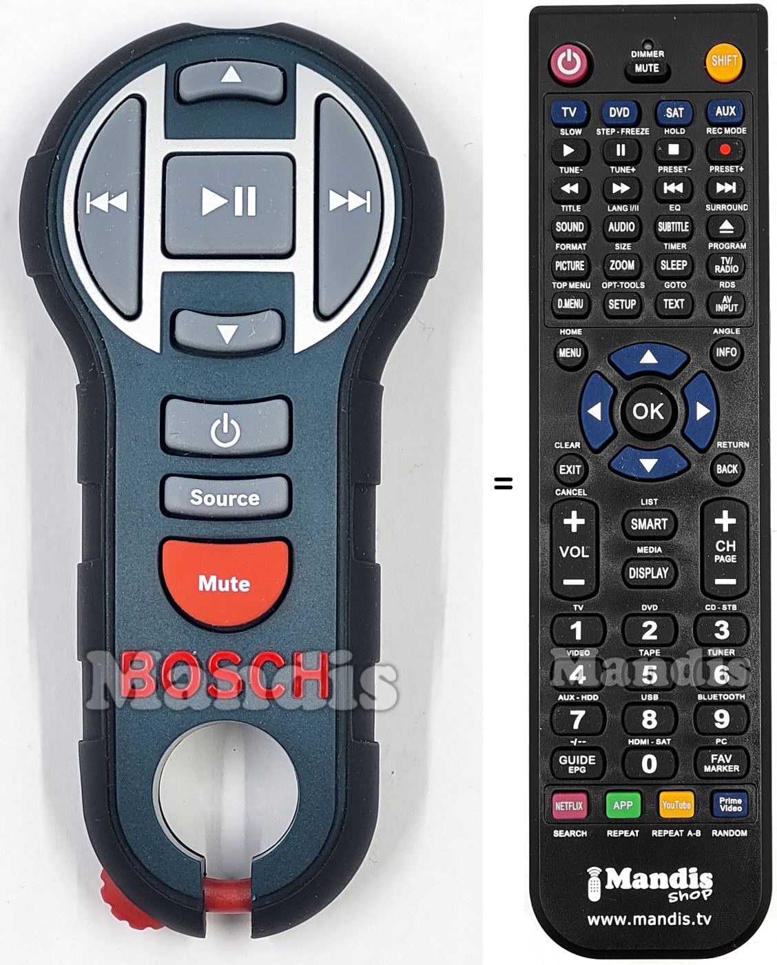 T&eacute;l&eacute;commande &eacute;quivalente Bosch 2610034018