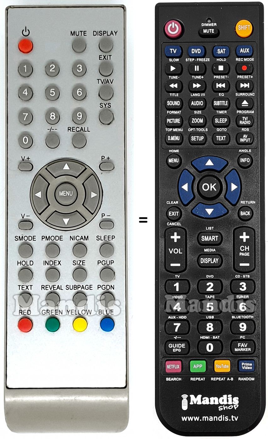 Télécommande équivalente GCOVA1028SJ-2-PS-A