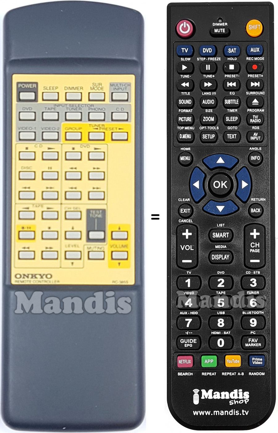 Télécommande équivalente Onkyo RC-385S