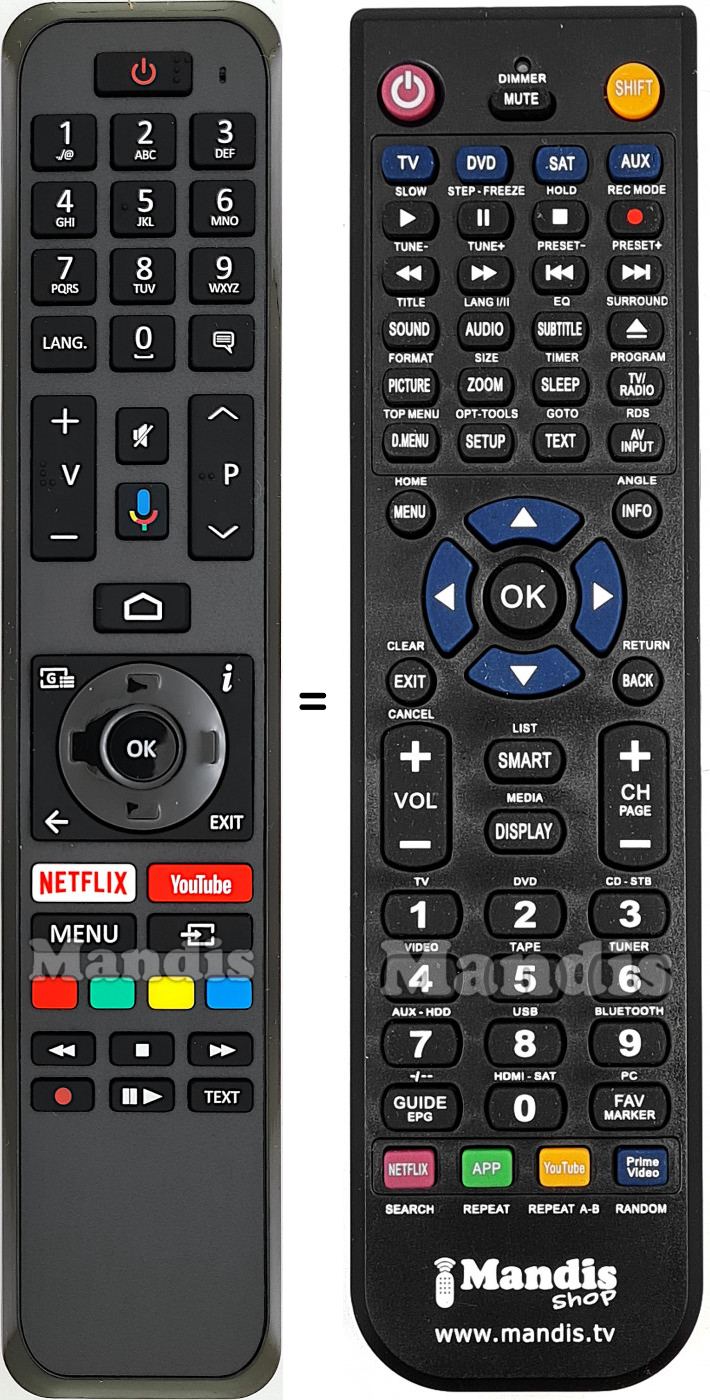 Télécommande équivalente JVC RC43160