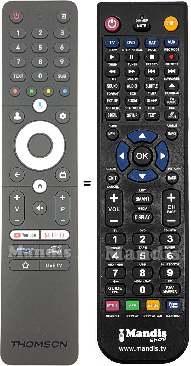 T&eacute;l&eacute;commande &eacute;quivalente Thomson RC112GH