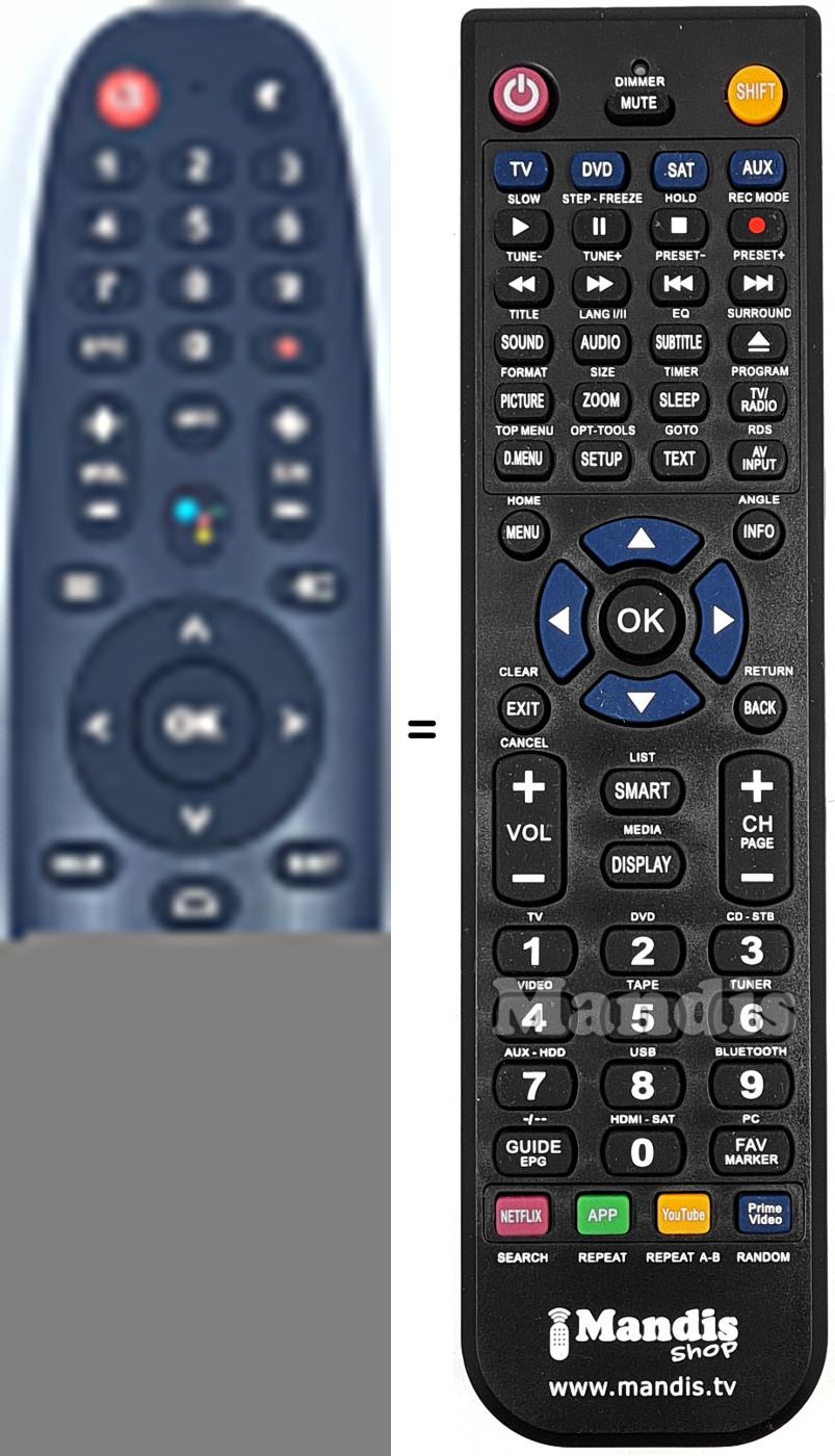 Télécommande équivalente JVC 30604616CXHUN011