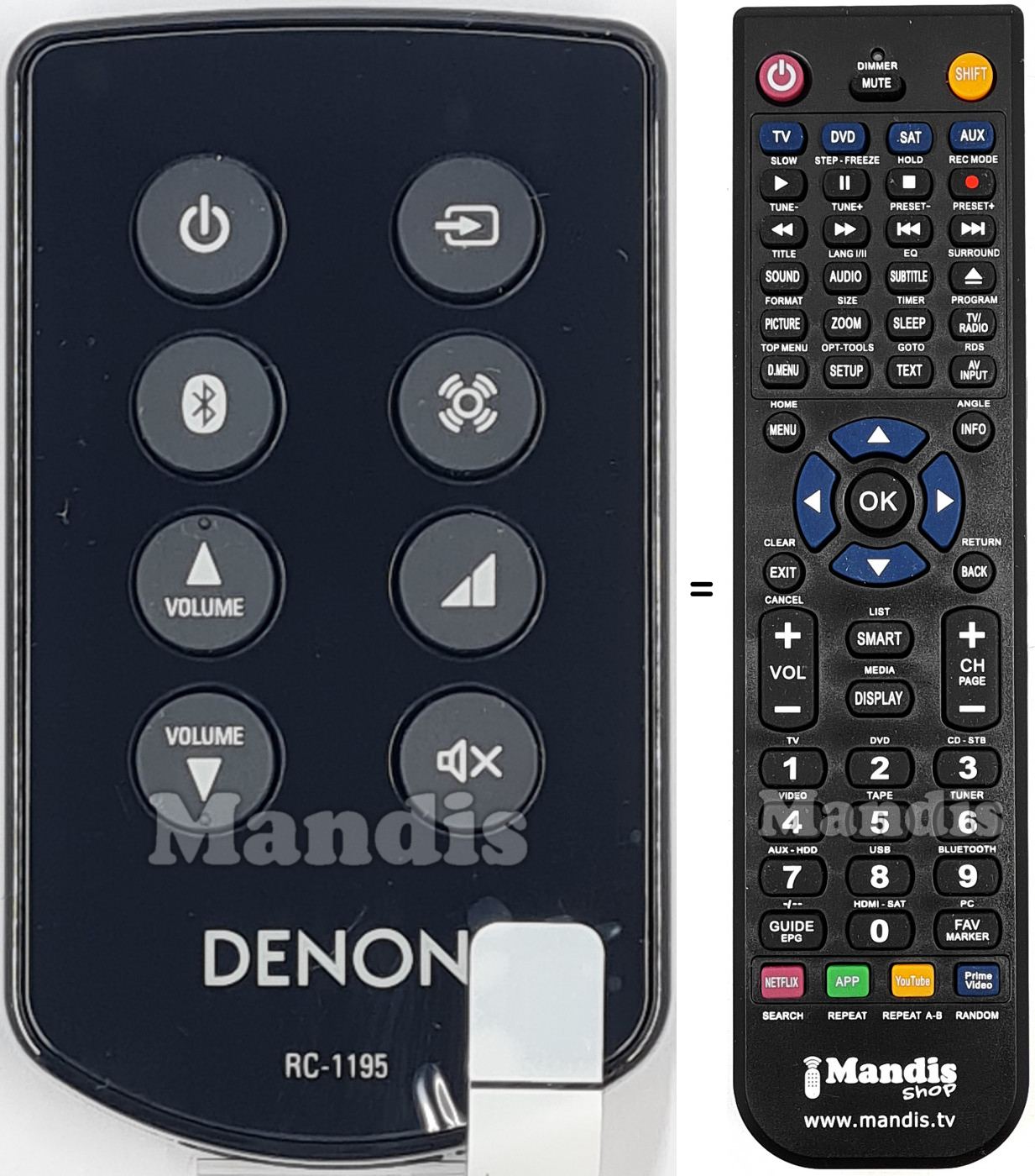 Télécommande équivalente Denon-RC1195