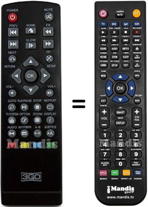 T&eacute;l&eacute;commande &eacute;quivalente 3GO 3GO-001