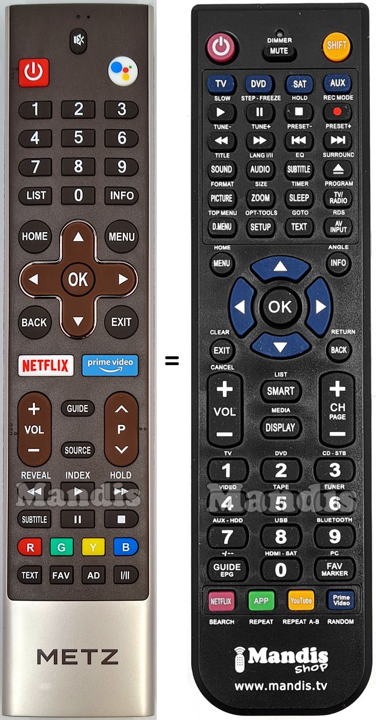 Télécommande équivalente Metz 58MUB6010