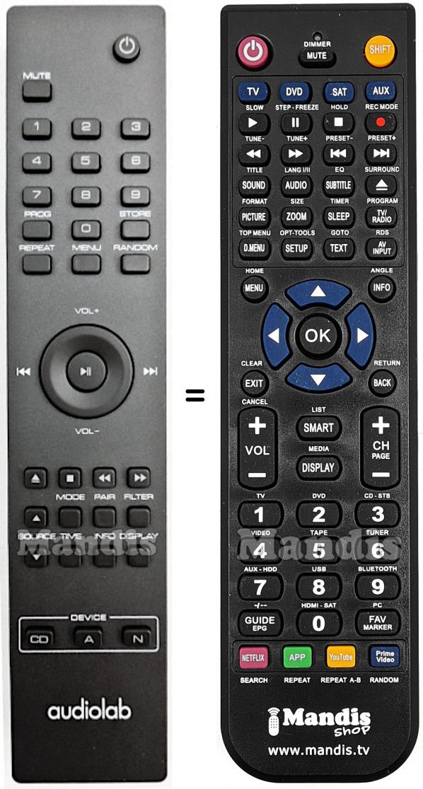 T&eacute;l&eacute;commande &eacute;quivalente AUDIOLAB 8300RC