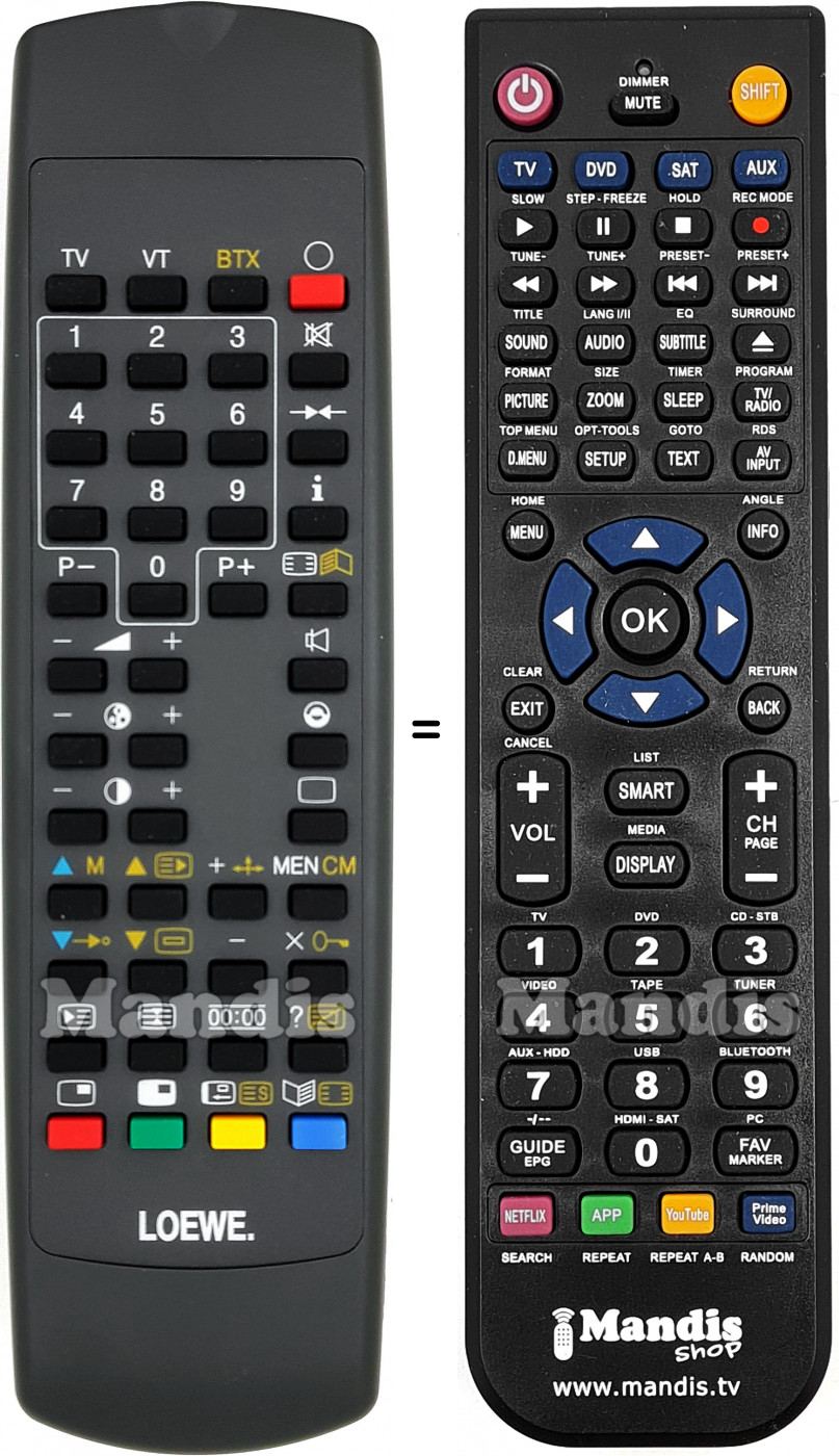 Télécommande équivalente Loewe 8133580