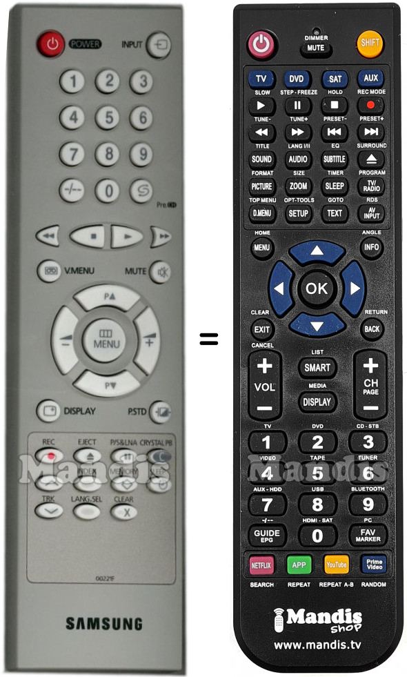 Télécommande équivalente Samsung AA59-00221F