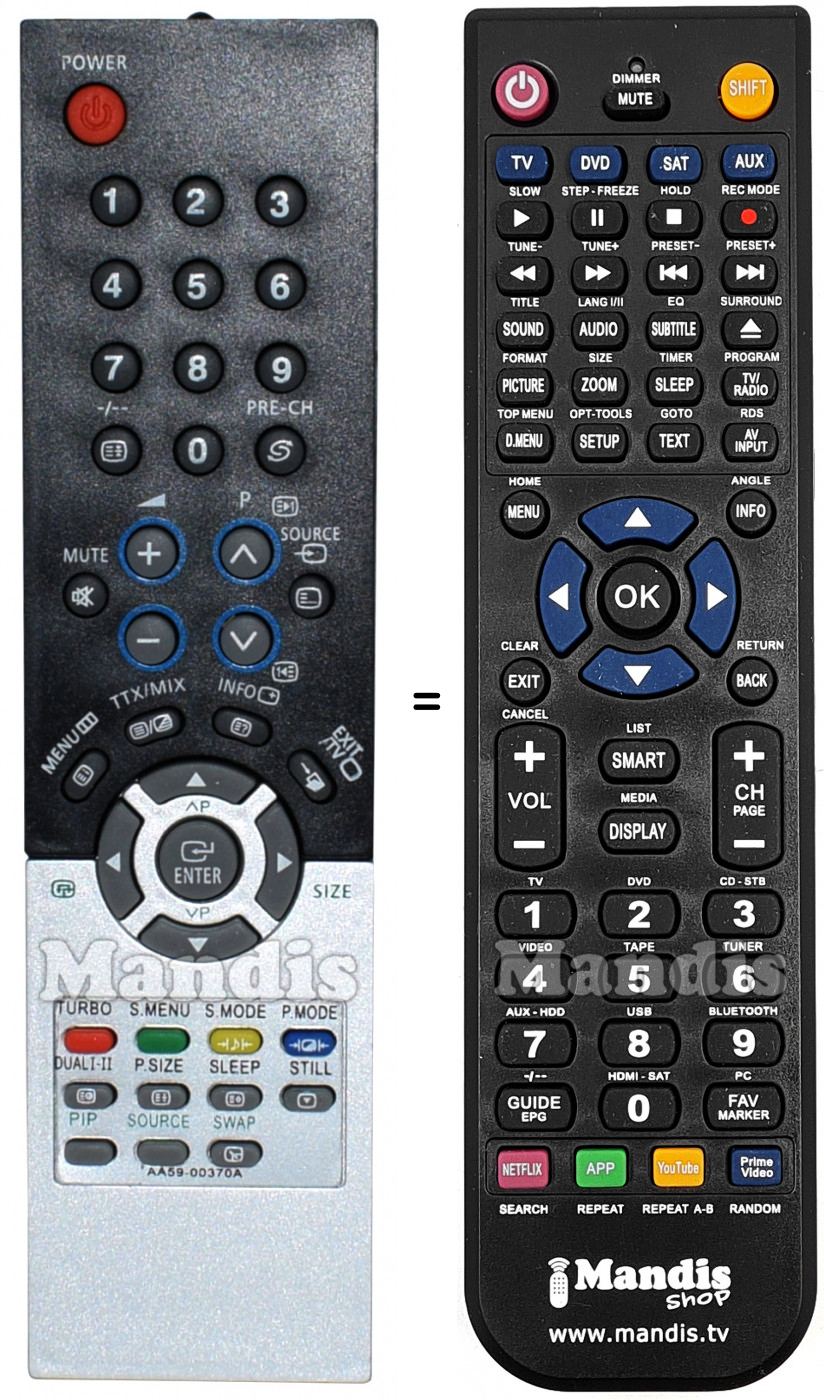 Télécommande équivalente Samsung AA59-00370A