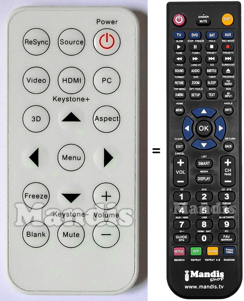 Télécommande équivalente Acer MCJG111001