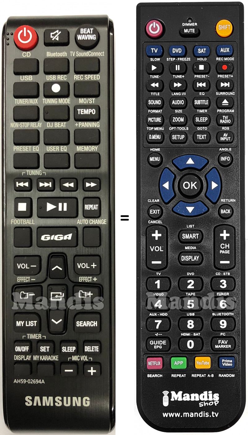 T&eacute;l&eacute;commande &eacute;quivalente AH59-02694A