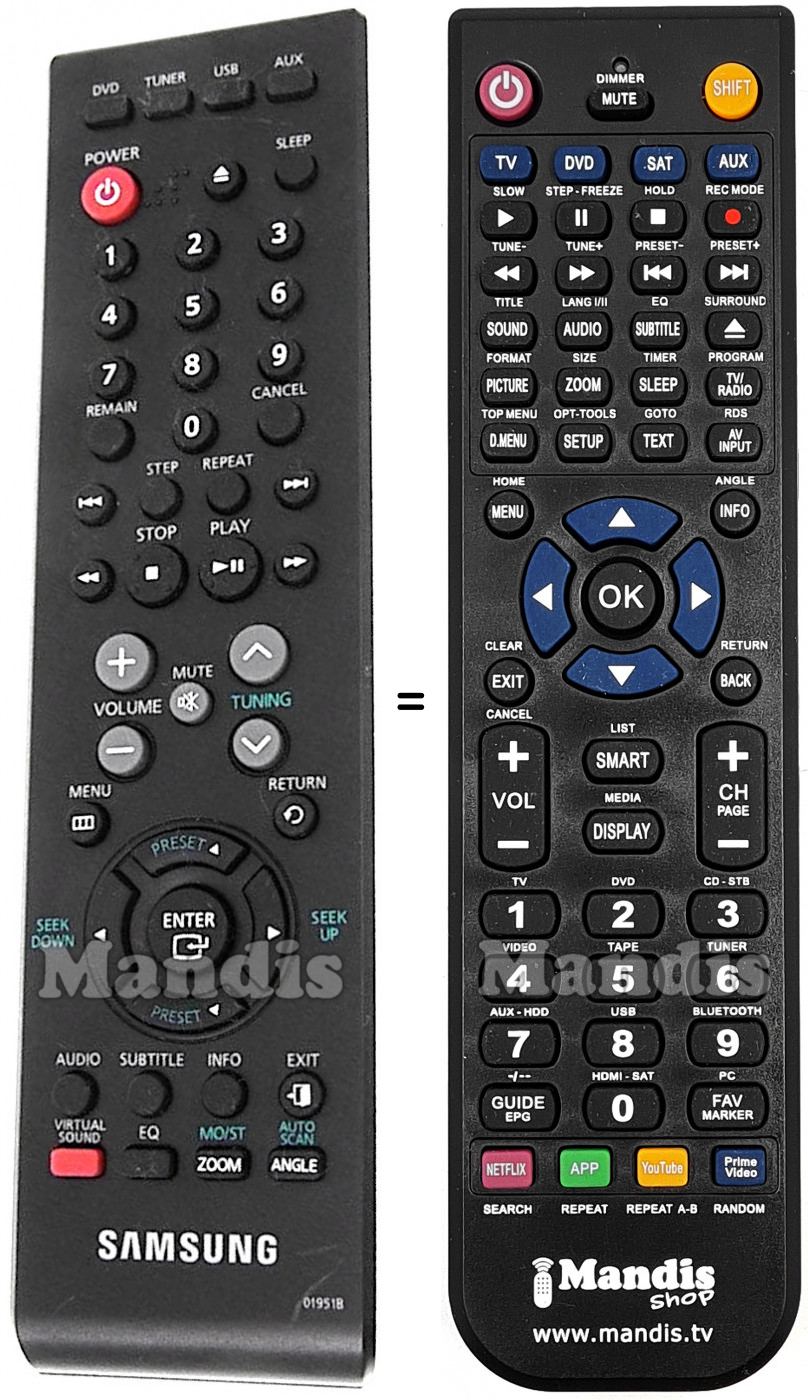 Télécommande équivalente Samsung AH59-01951B