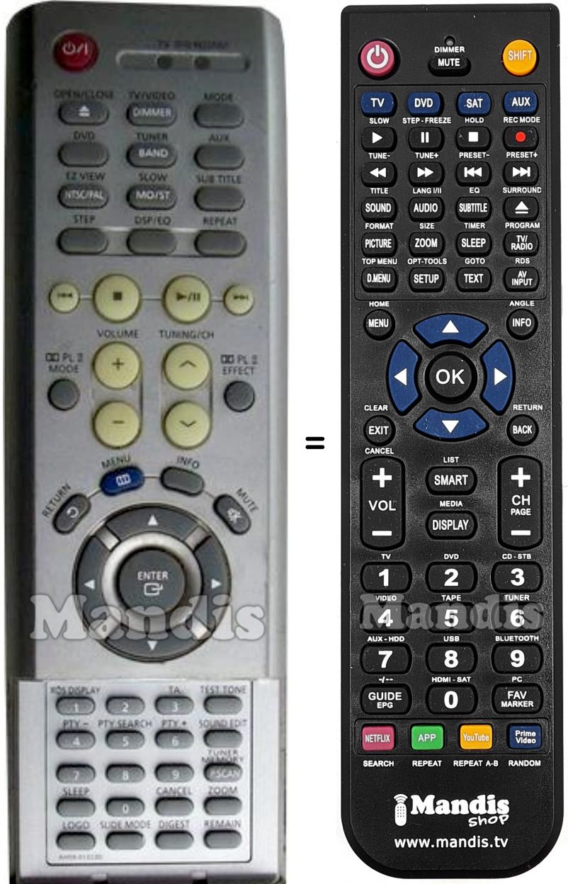 Télécommande équivalente Samsung AH59-01169B