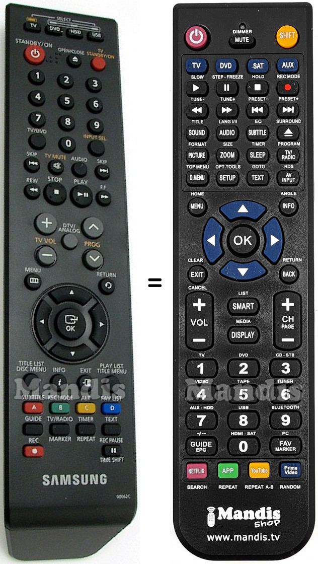 T&eacute;l&eacute;commande &eacute;quivalente Samsung AK59-00062C
