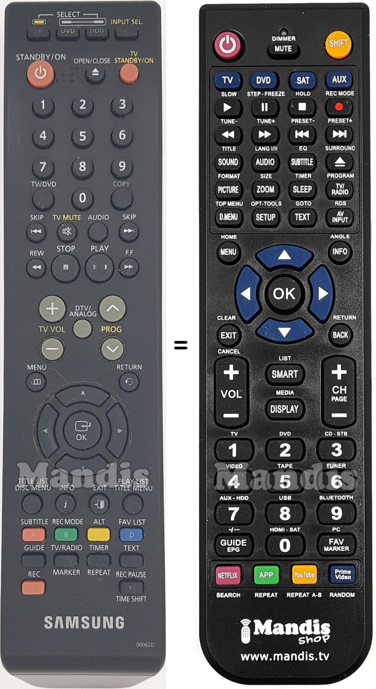 Comandament a dist&agrave;ncia equivalent AK59-00062D