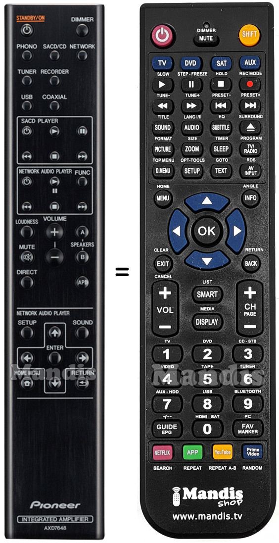 Télécommande équivalente AXD7648