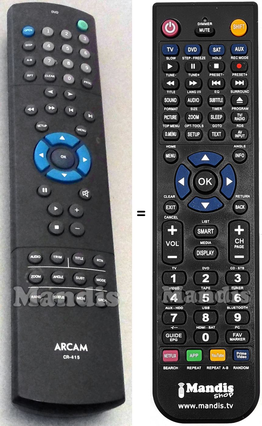 Télécommande équivalente ARCAM CR-415