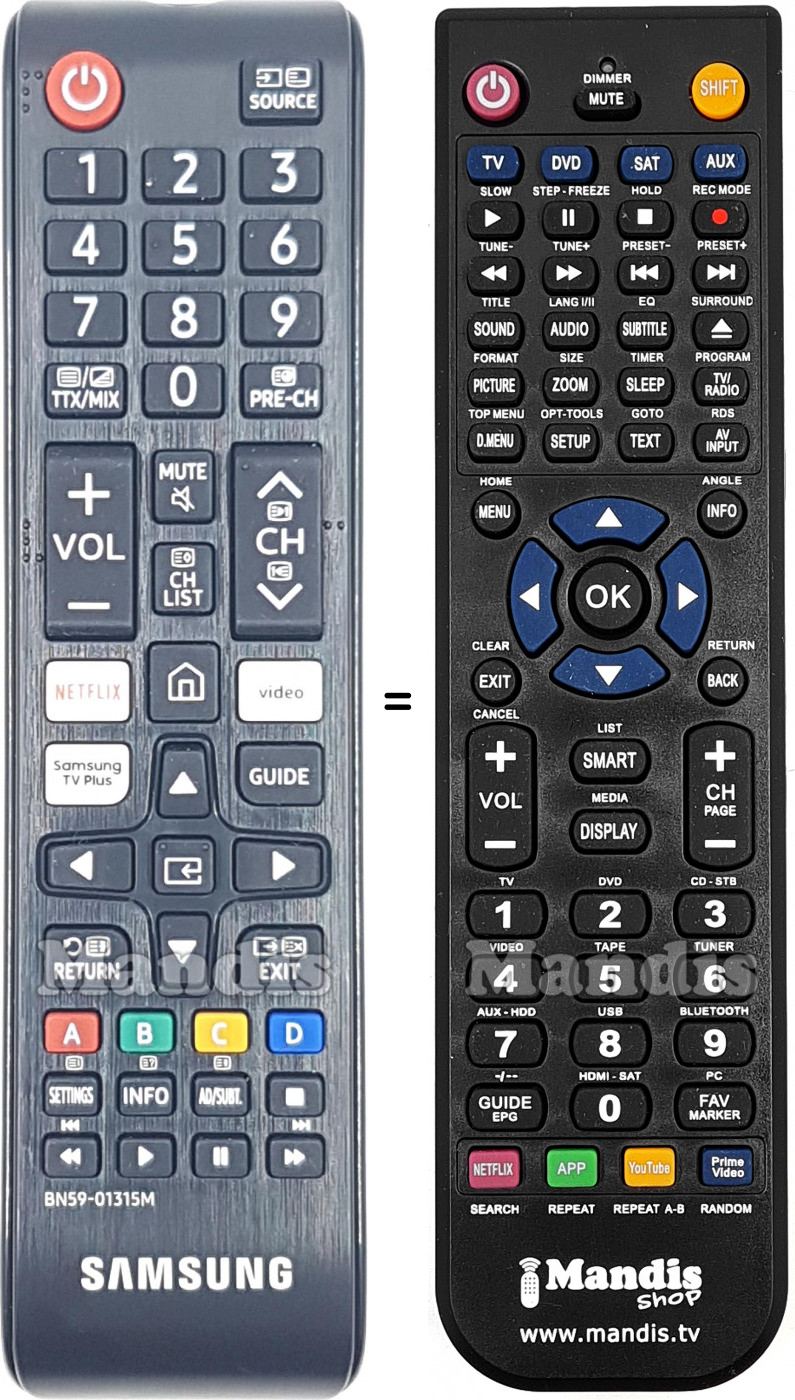 T&eacute;l&eacute;commande &eacute;quivalente BN59-01315M