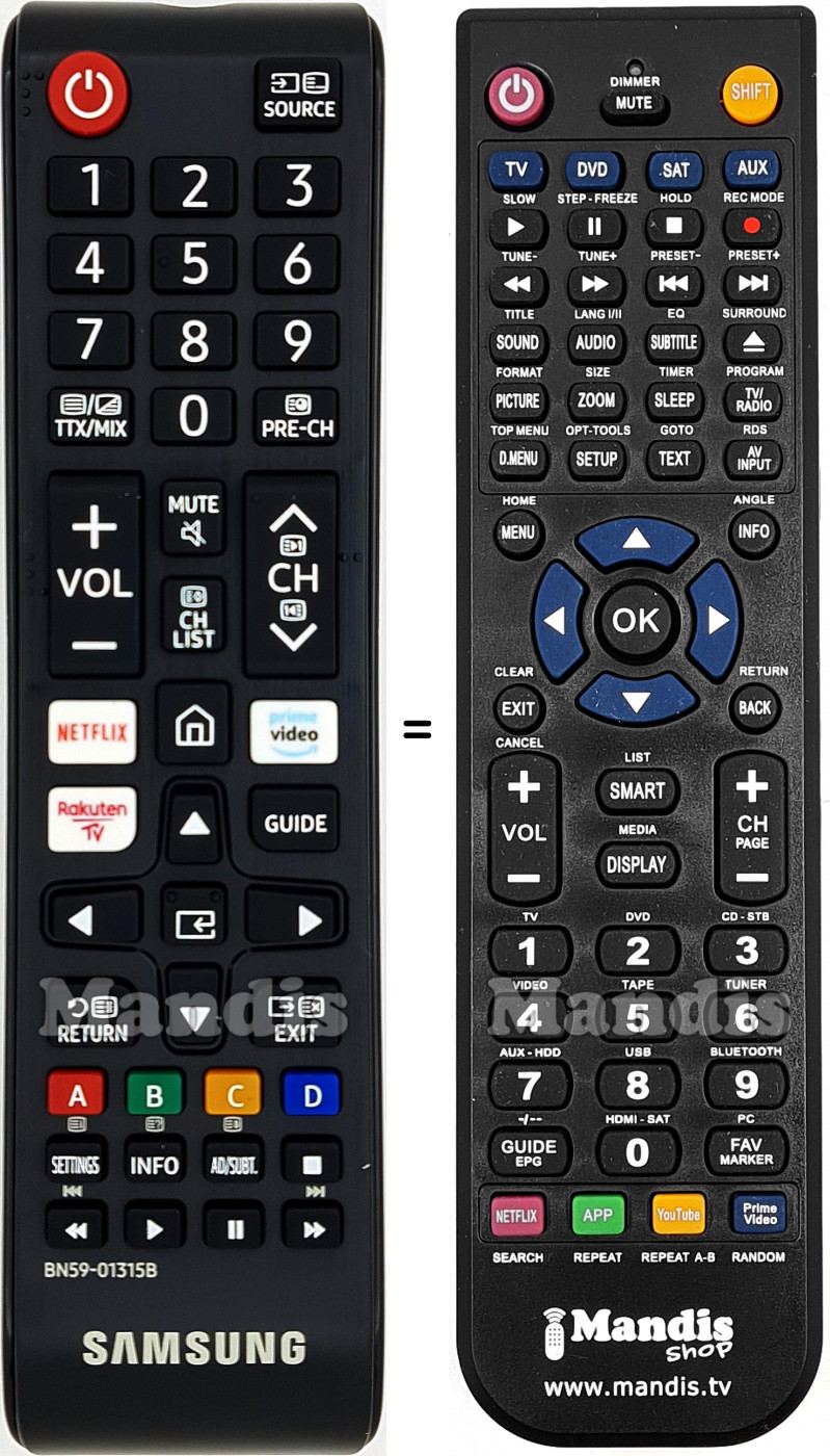 Télécommande équivalente Samsung BN59-01315B