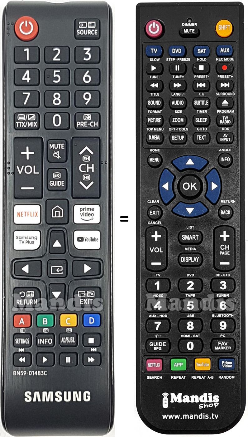 Télécommande équivalente Samsung BN59-01483C