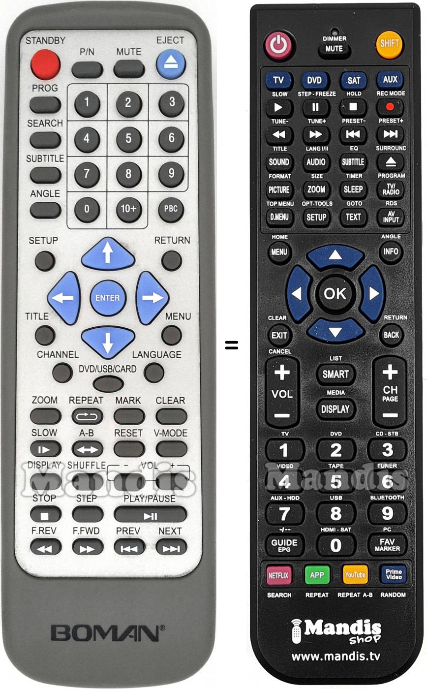 Télécommande équivalente VD Tech BOM002